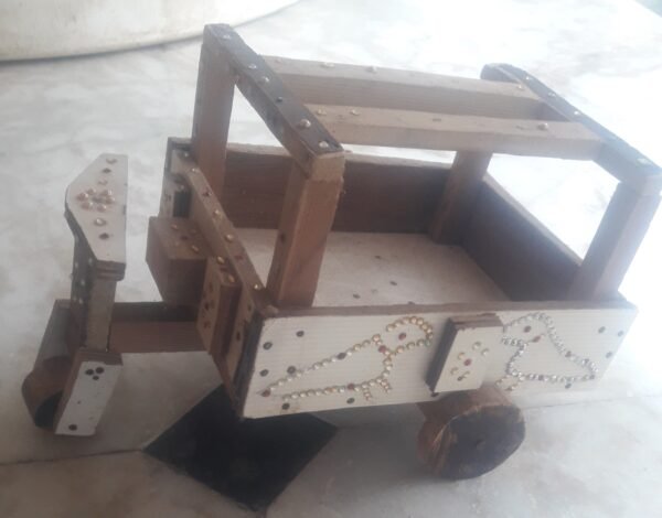 HandMade Wooden Riksha Toy Made in india - Image 2
